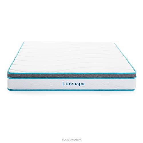 Linenspa 8 Inch Memory Foam and Innerspring Hybrid Mattress - Medium-Firm Feel - Cal King