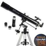 Celestron - PowerSeeker 127EQ Telescope - Manual German Equatorial Mount - Telescopes for Adults - Compact and Portable - BONUS Astronomy Software Package – 127mm Aperture