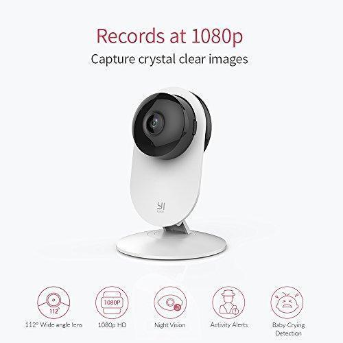 YI 4pc Home Camera, 1080p Wi-Fi IP Security Surveillance Smart System with 24/7 Emergency Response, Night Vision, Baby Monitor on iOS, Android App - Cloud Service Available