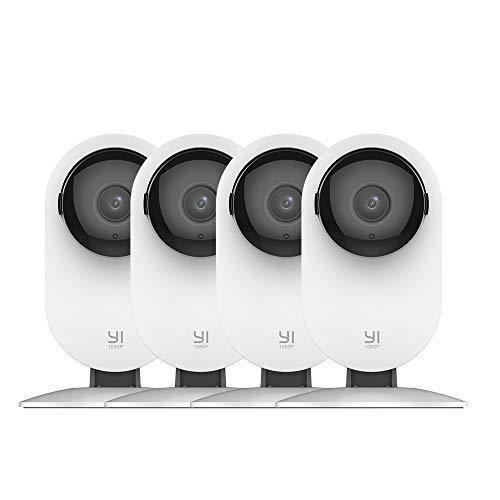 YI 4pc Home Camera, 1080p Wi-Fi IP Security Surveillance Smart System with 24/7 Emergency Response, Night Vision, Baby Monitor on iOS, Android App - Cloud Service Available