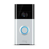 Ring Wi-Fi Enabled Video Doorbell in Satin Nickel, Works with Alexa