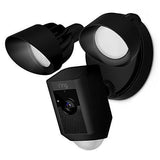 RING FLOODLIGHT CAMERA MOTION-ACTIVATED HD SECURITY CAM TWO-WAY TALK AND SIREN ALARM