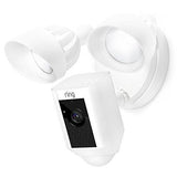 RING FLOODLIGHT CAMERA MOTION-ACTIVATED HD SECURITY CAM TWO-WAY TALK AND SIREN ALARM